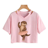 Crop-top Ballerine loutre