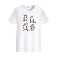 t-shirt bleu loutre femme