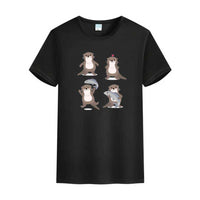 t-shirt bleu loutre femme