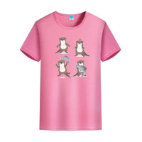 t-shirt bleu loutre femme
