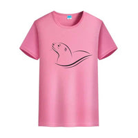 T-shirt loutre minimaliste rose