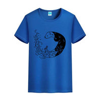 t-shirt loutre dessin géométrique
