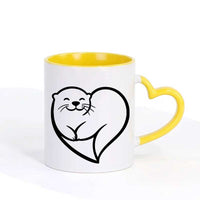 Mug Loutre jolie cœur noir