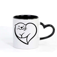 Mug Loutre jolie cœur noir
