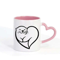 Mug Loutre jolie cœur noir
