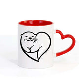 Mug Loutre jolie cœur noir