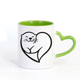 Mug Loutre jolie cœur noir
