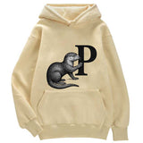 Sweat à capuche Loutre alphabet a personnalisée