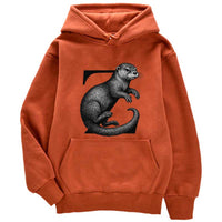 Sweat à capuche Loutre alphabet a personnalisée