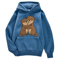 Sweat à capuche Loutre frère et sœur