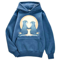Sweat à capuche Loutre en Amoureux