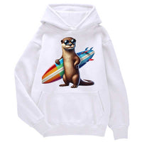 Sweat à capuche unisex Loutre à la Plage