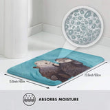 Tapis antidérapant petites loutres dans l'eau