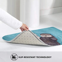 Tapis antidérapant petites loutres dans l'eau