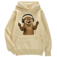 Sweat à capuche petite loutre musique - Petite Loutre