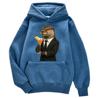 Sweat à capuche Loutre biznessman