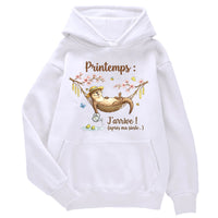 Sweat à capuche Printemps J'arrive Loutre