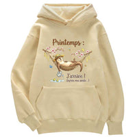 Sweat à capuche Printemps J'arrive Loutre - Petite Loutre