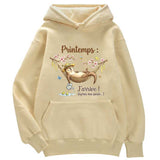 Sweat à capuche Printemps J'arrive Loutre - Petite Loutre