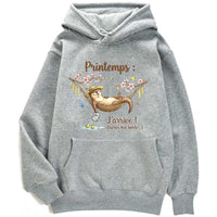 Sweat à capuche Printemps J'arrive Loutre - Petite Loutre