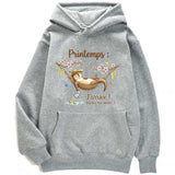 Sweat à capuche Printemps J'arrive Loutre - Petite Loutre