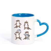 Mug émoji loutre cœur vert - Petite Loutre