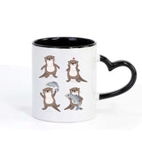 Mug émoji loutre cœur vert - Petite Loutre