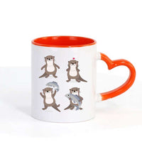 Mug émoji loutre cœur vert - Petite Loutre