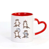 Mug émoji loutre cœur vert - Petite Loutre