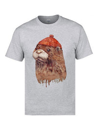 T-Shirt Loutre Homme Hipster - Petite Loutre