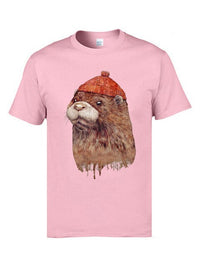 T-Shirt Loutre Homme Hipster - Petite Loutre
