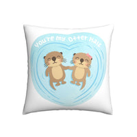 Housse de Coussin Loutre de Mer Cœur