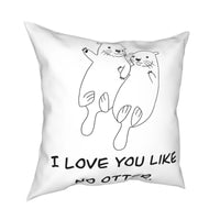 Housse de Coussin Loutre Message Romantique