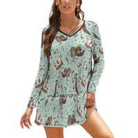 Robe manche trois quart loutre