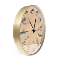 Horloge design de 12 loutres en bois - Petite Loutre