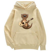 Sweat à capuche unisex Loutre Guitariste
