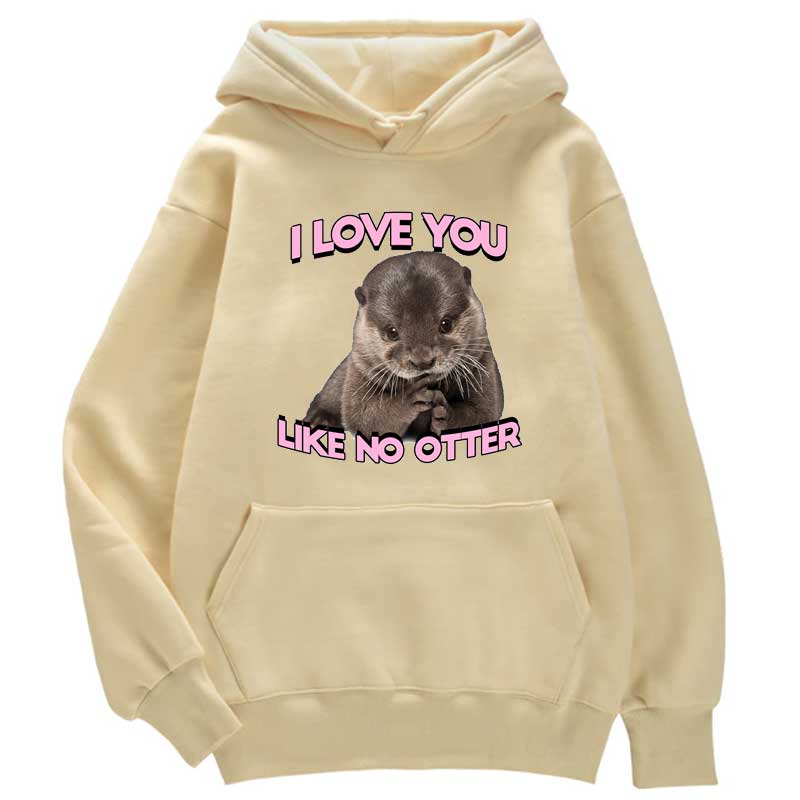 Sac En Coton "I Love You Like No Otter" | Design Loutres Mignonnes | Cadeau Couple Amour | Marque MoonWorks