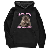 Sweat à capuche unisex Loutre i love you - Petite Loutre